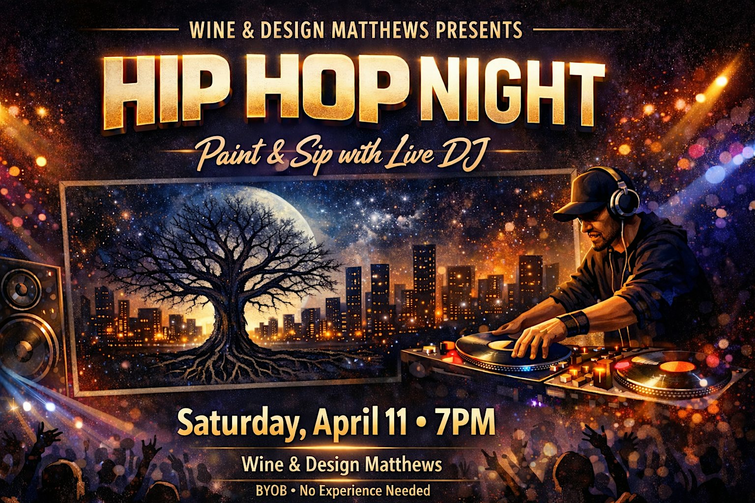 Hip Hop Night Paint & Sip with Live DJ | Wine & Design Matthews at Wine & Design Matthews – Matthews, NC