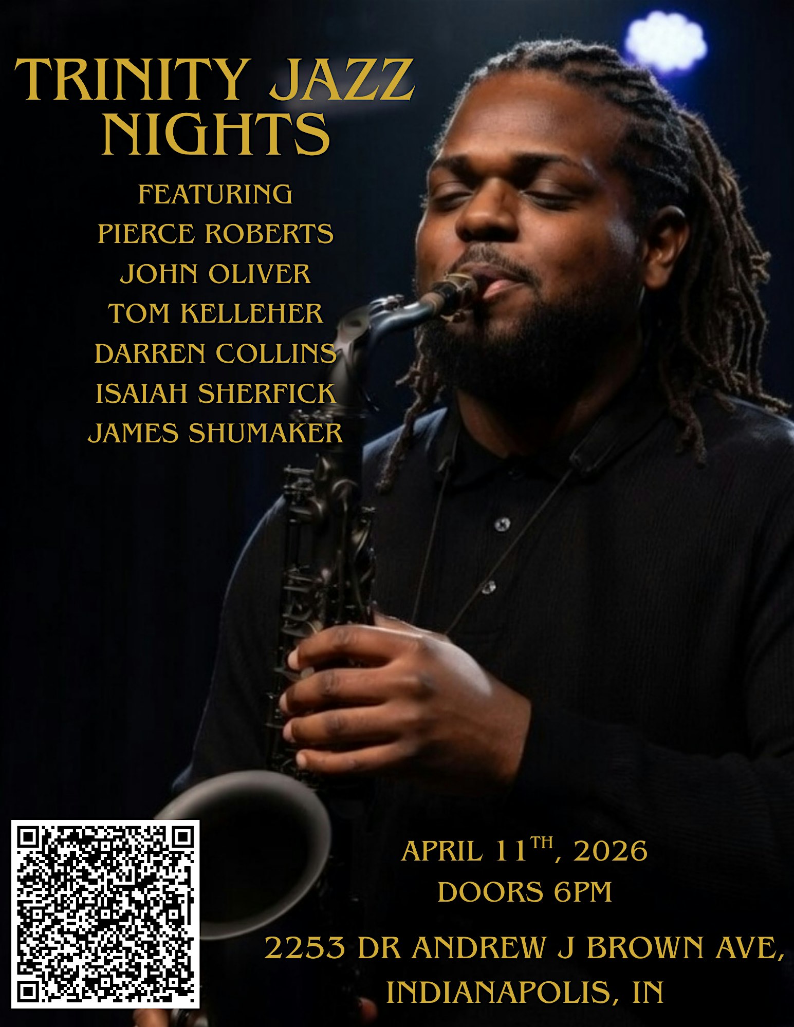 Trinity Jazz Nights at 2253 Dr Andrew J Brown Ave – Indianapolis, IN