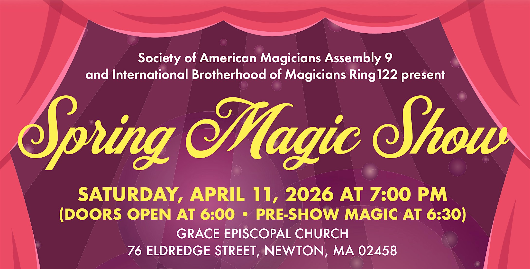 Spring Magic Show at Grace Episcopal Church – Newton, MA