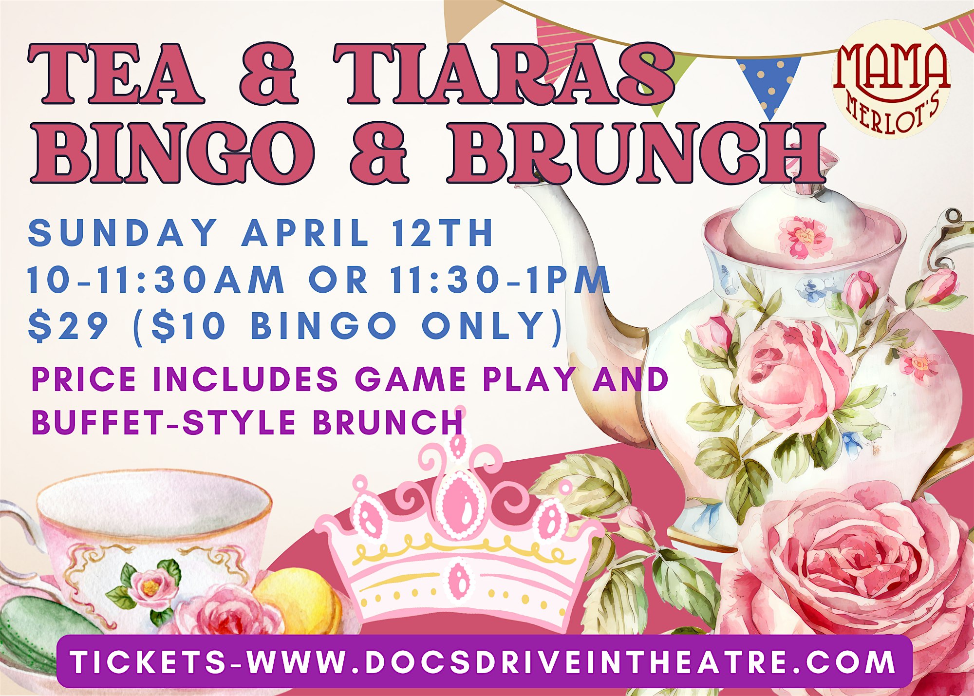 Tea & Tiara’s Bingo & Brunch at Mama Merlot’s Speakeasy – Buda, TX