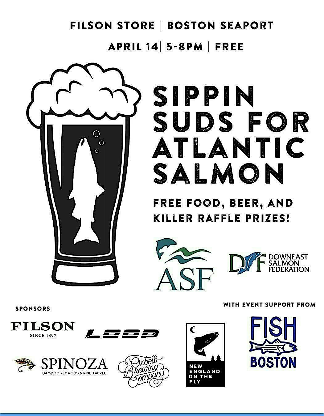 Sippin Suds for Atlantic Salmon. at Filson – Boston, MA
