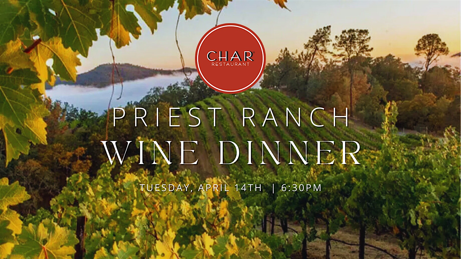 Priest Ranch Wine Dinner at Char Memphis at Char Restaurant – Memphis, TN