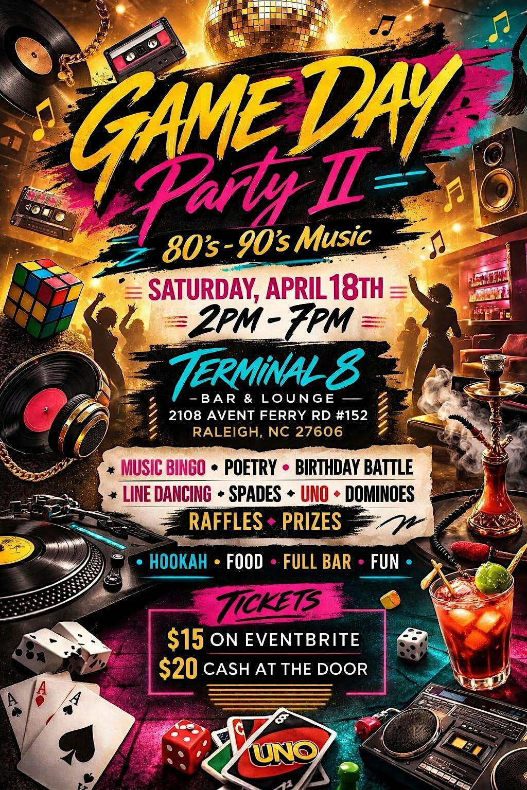 Game Day Party II at Terminal 8 – Bar & Lounge – Raleigh, NC