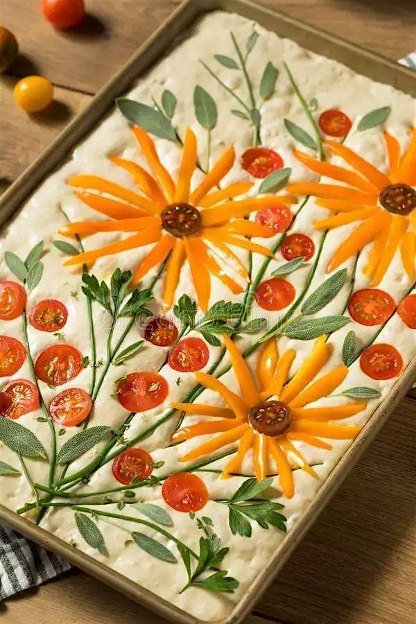 Artful Focaccia : Springtime Vegetable Canvas at Eastern Market, Russell Street, Detroit, MI, USA – Detroit, MI