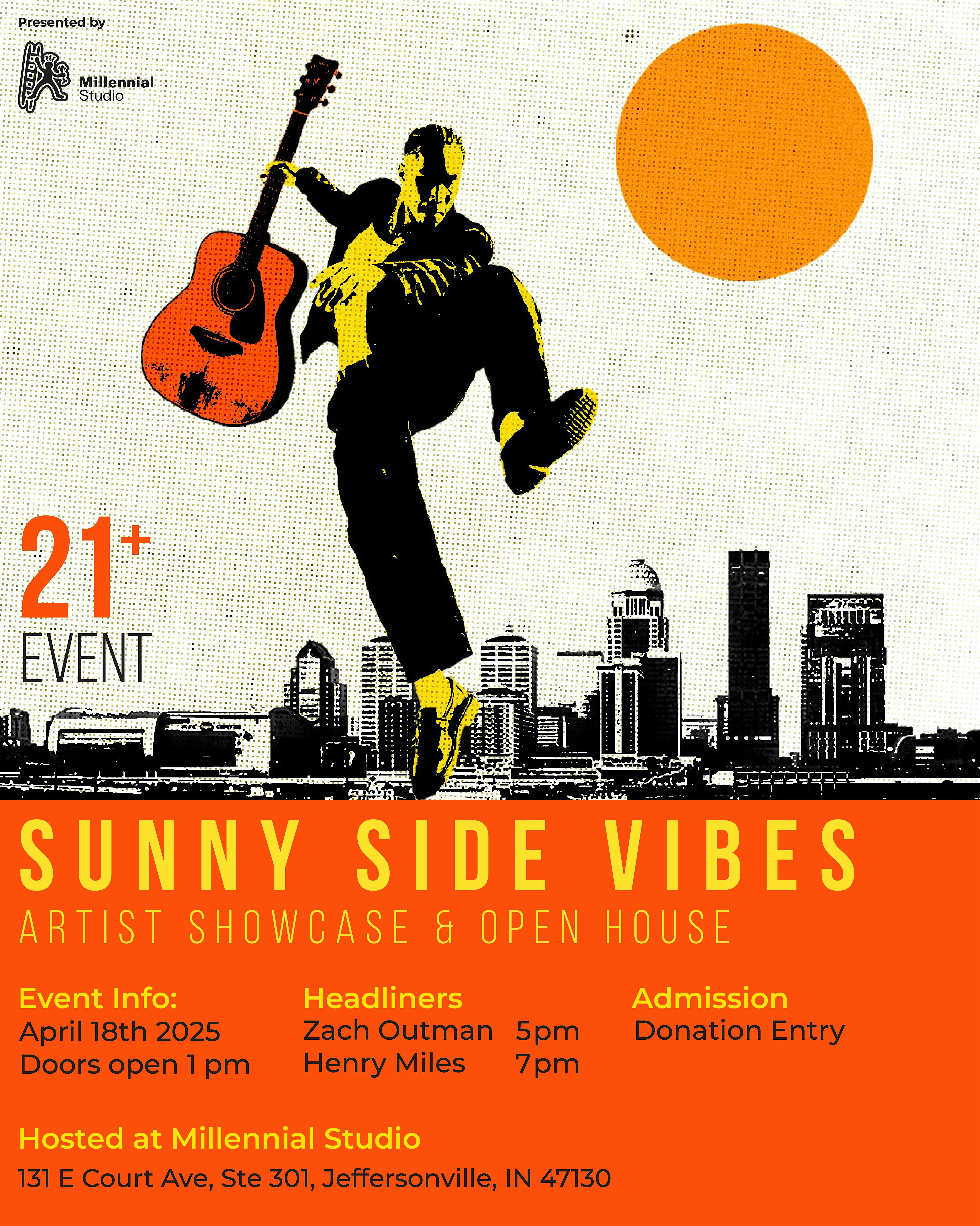 Sunny Side Vibes-Artist Showcase & Open House at Millennial Studio – Jeffersonville, IN