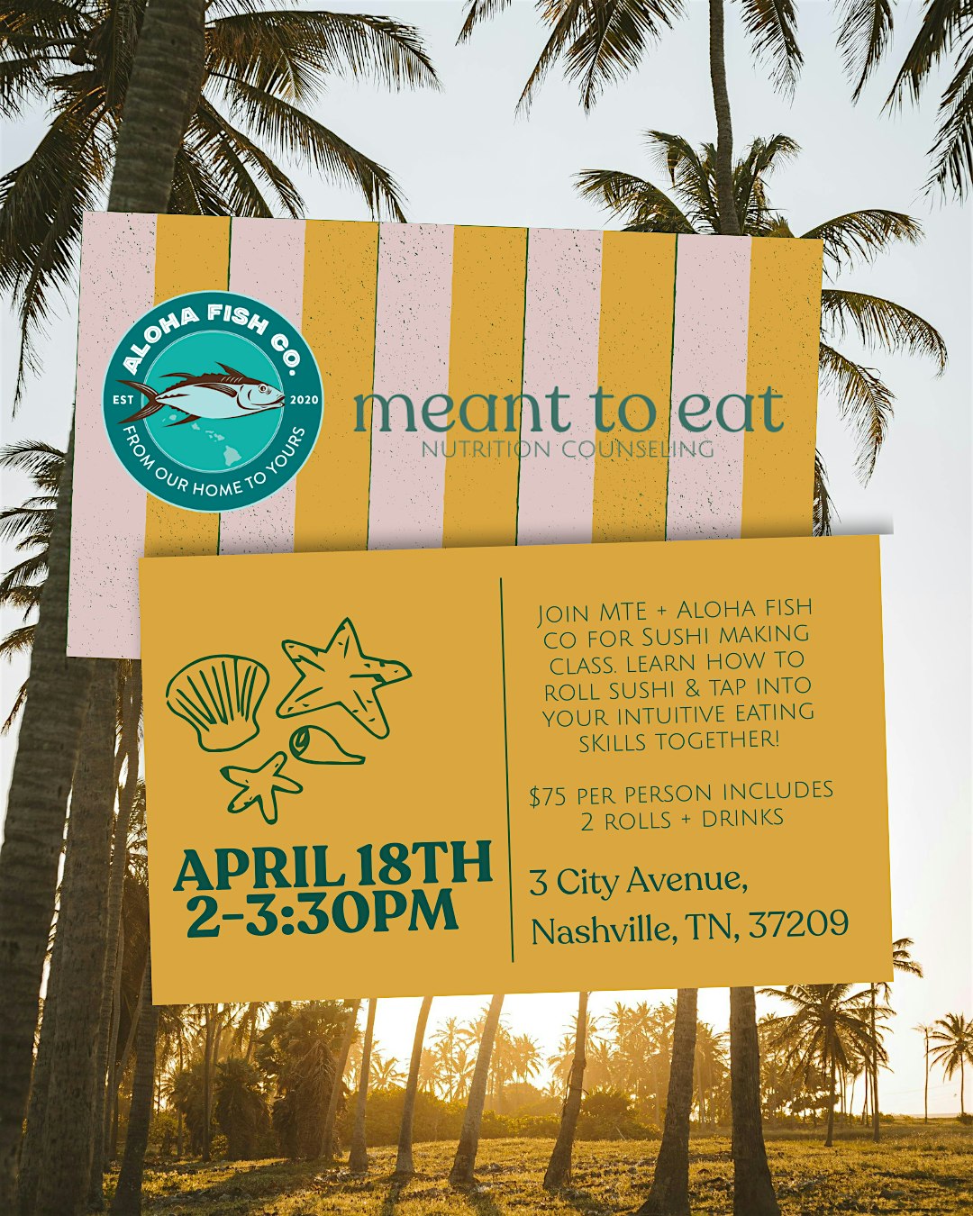 MTE x Aloha Fish Co Sushi Making Class at Aloha Fish Company in TN – Nashville, TN