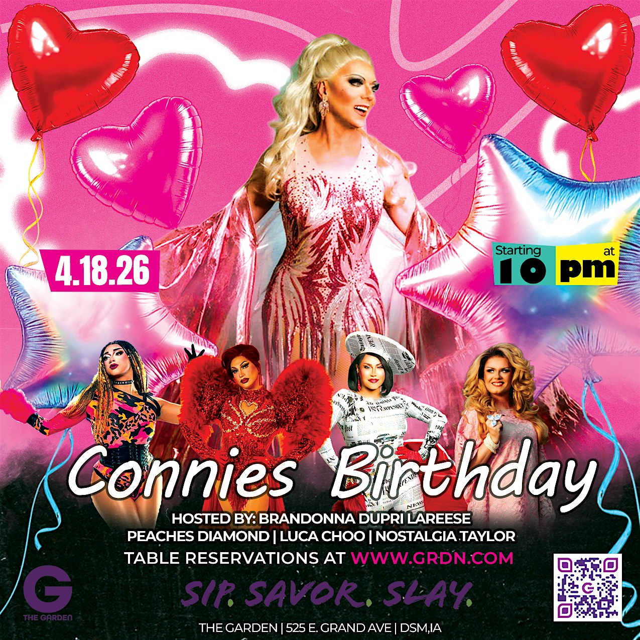 April 18 Table Reservation – 10pm at The Garden Nightclub – Des Moines, IA