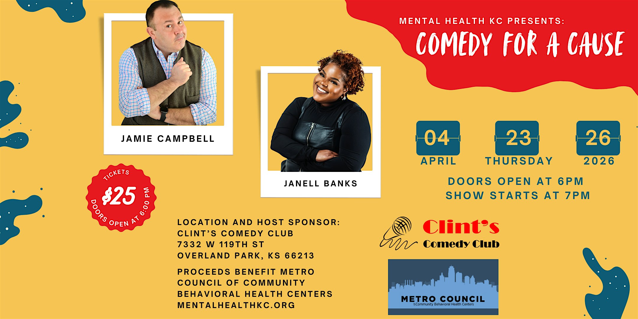 Comedy for a Cause at Clint’s Comedy Club – Overland Park, KS