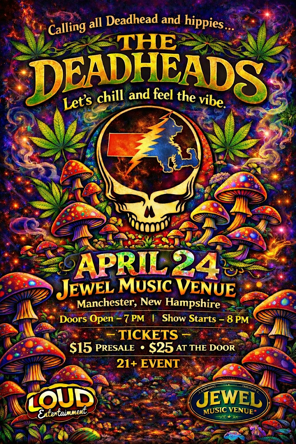 THE DEADHEADS – a Grateful Dead Tribute at Jewel Music Venue – Manchester, NH