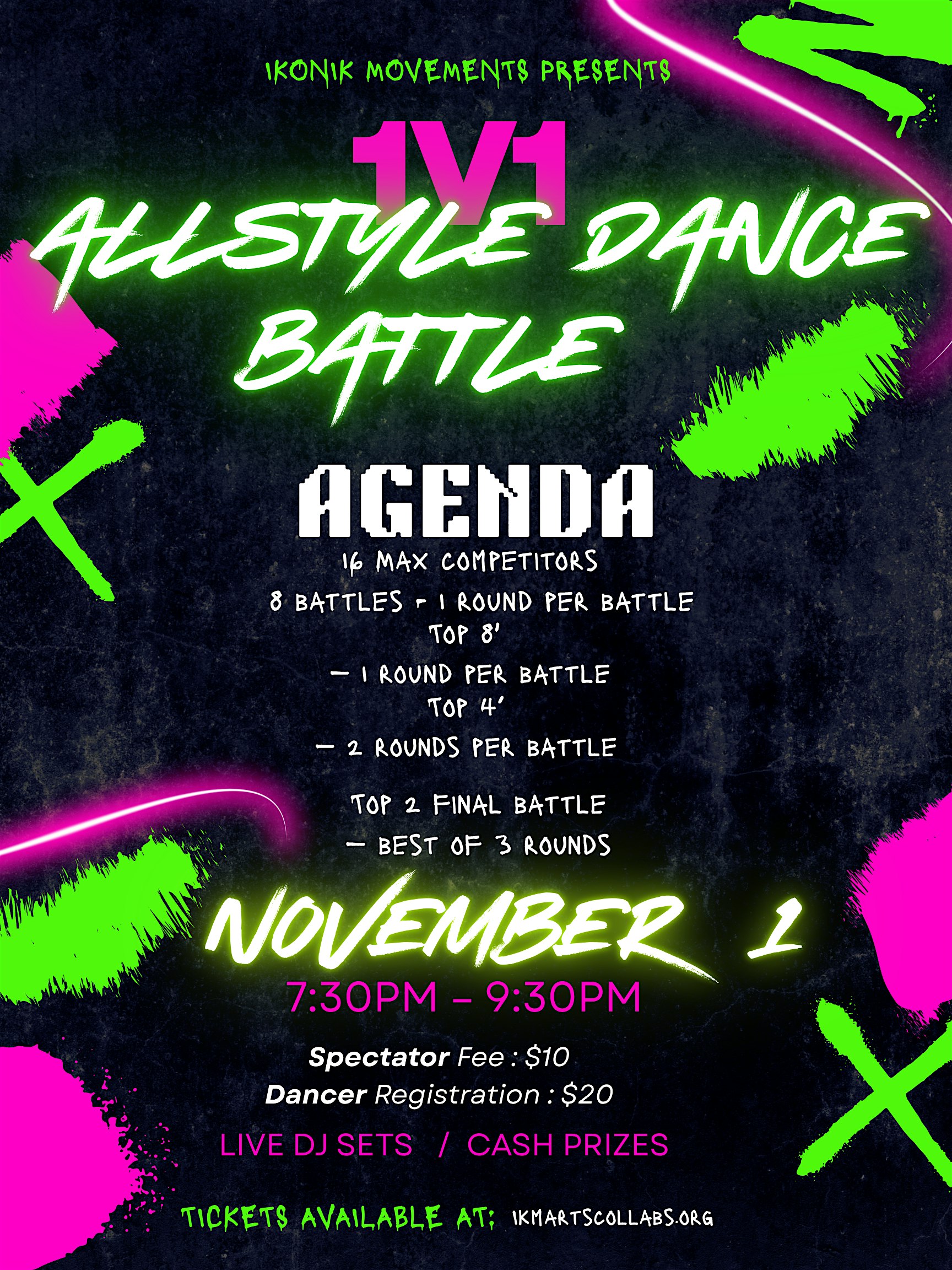 1v1: ALL STYLE DANCE BATTLE at 5880 NE 4th Ave – Miami, FL
