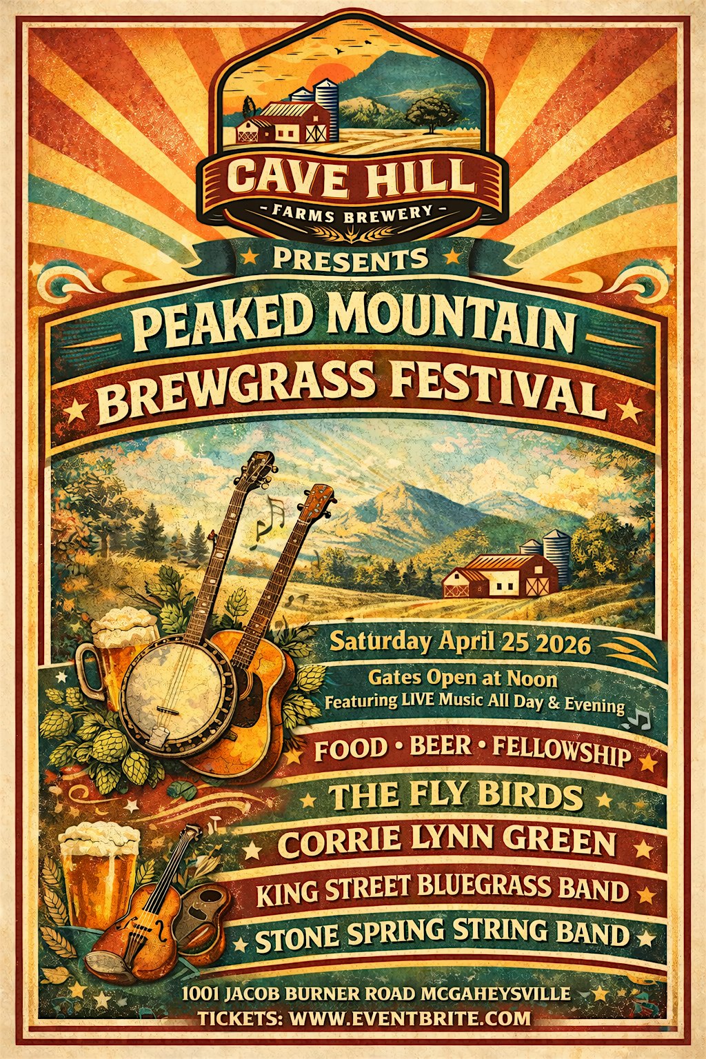 Peaked Mountain Brewgrass Festival at Cave Hill Farms Brewery at Cave Hill Farms Brewery – McGaheysville, VA