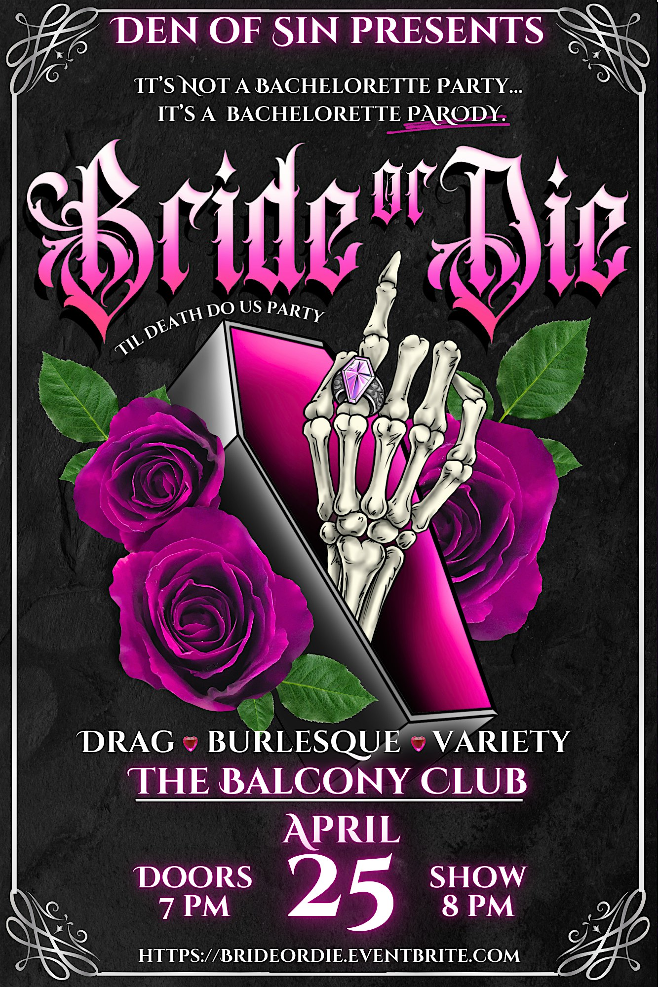 Den of Sin presents: Bride or Die at The Balcony Club – Boise, ID