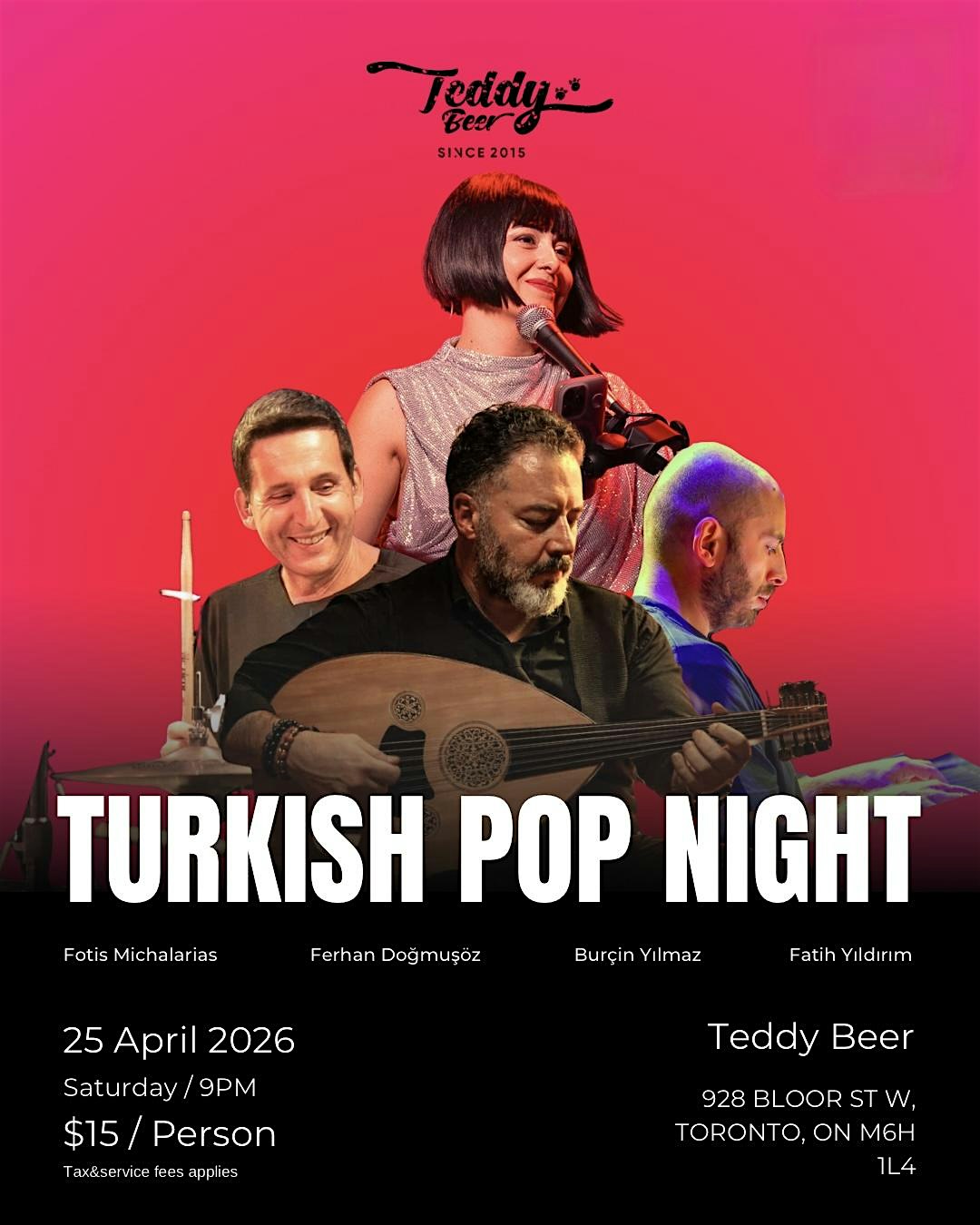 Turkish Pop Night with Burcin at Teddy Beer – Toronto, Canada