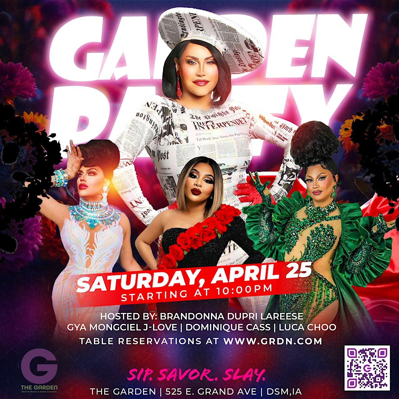 April 25 Table Reservation – 10pm at The Garden Nightclub – Des Moines, IA
