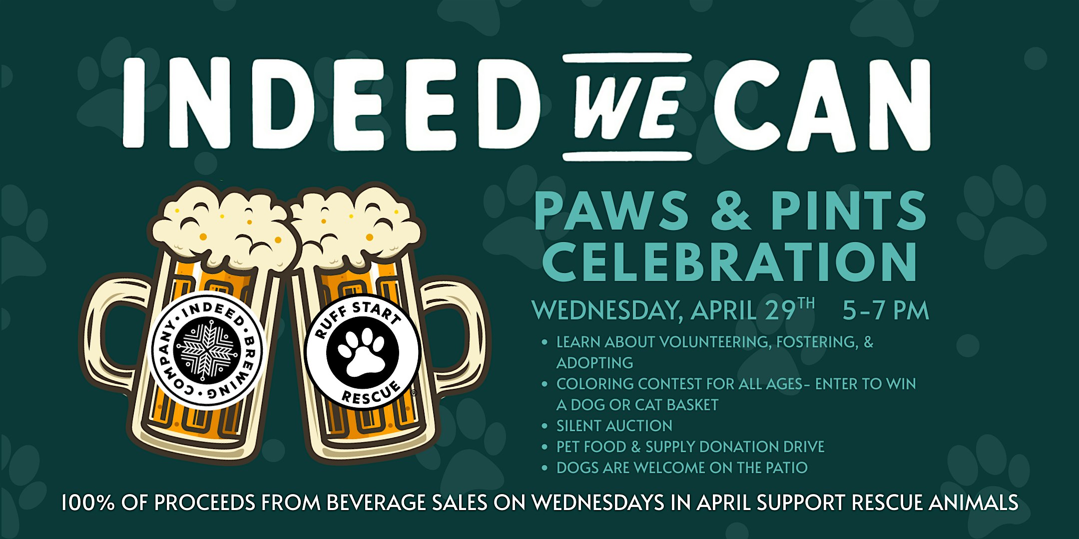 Indeed We Can Paws & Pints Celebration with Ruff Start Rescue at Indeed Brewing Company Northeast Taproom – Minneapolis, MN