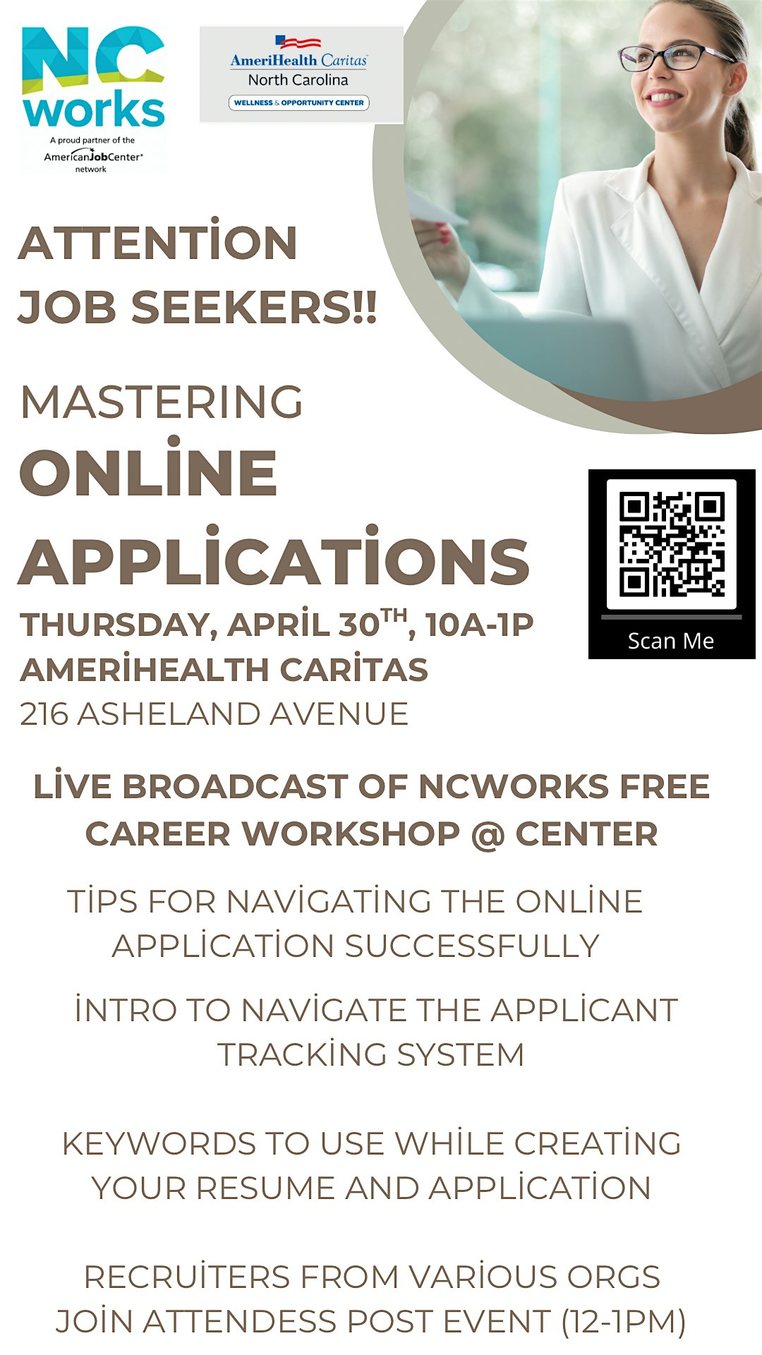 NCWorks LIVE WEBCAST Career Workshop @ ACNC: Mastering Online Applications at 216 Asheland Ave – Asheville, NC