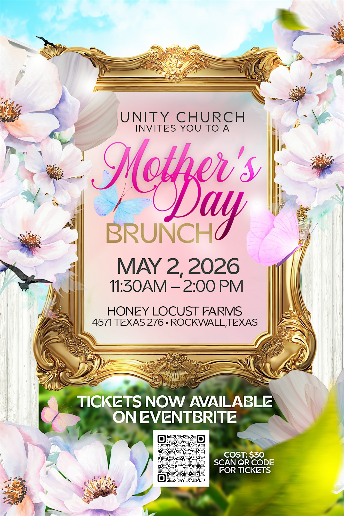 Unity Church Mother’s Day Brunch at Honey Locust Farms, LLC – Rockwall, TX