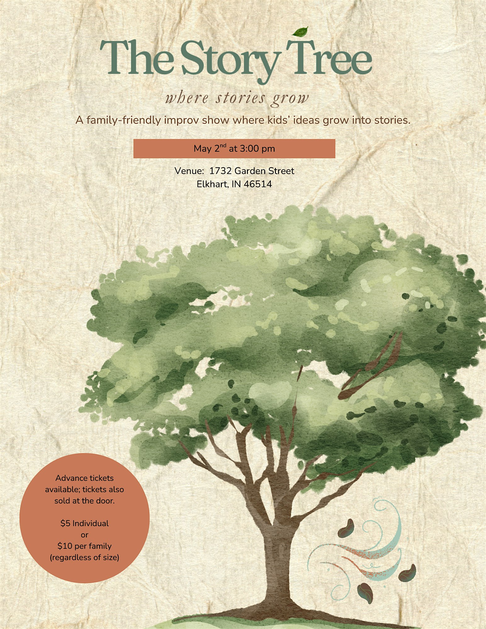 The Story Tree: A Family Friendly Improv Show at Unitarian Universalist Fellowship of Elkhart – Elkhart, IN