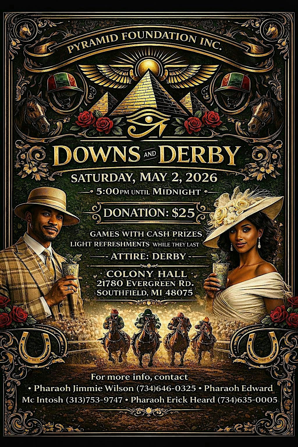 DOWNS AND DERBY at Aries Colony Hall – Southfield, MI