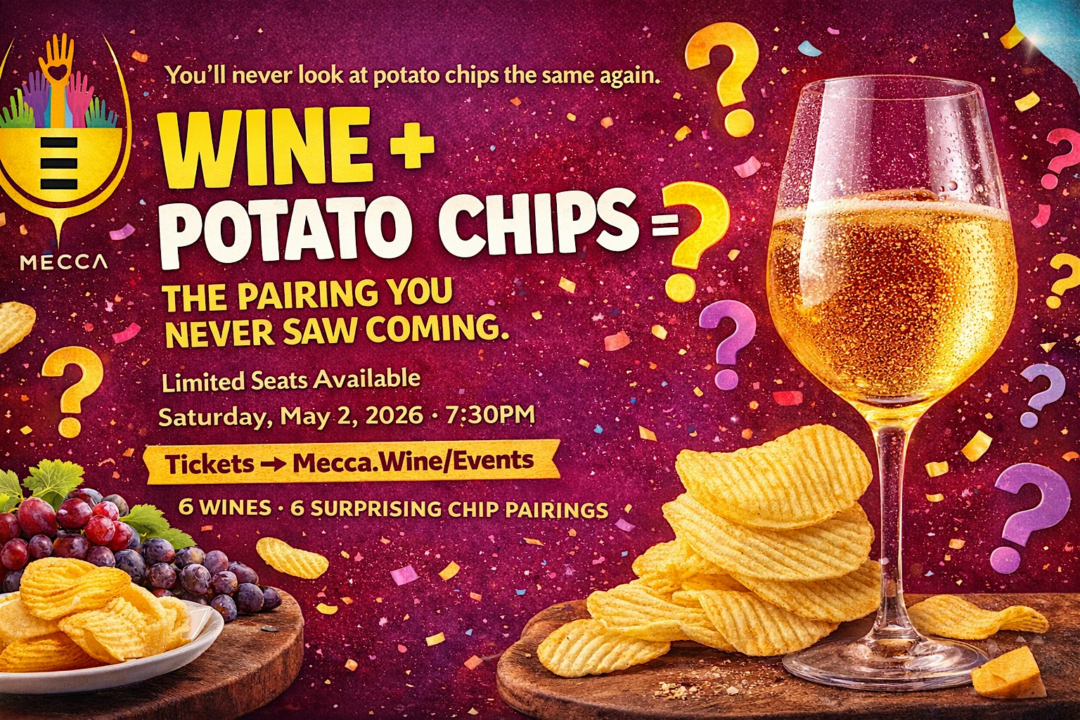 The Unexpected Pairing: Wine & Potato Chips Tasting at Mecca Wine Distributors – Raleigh, NC