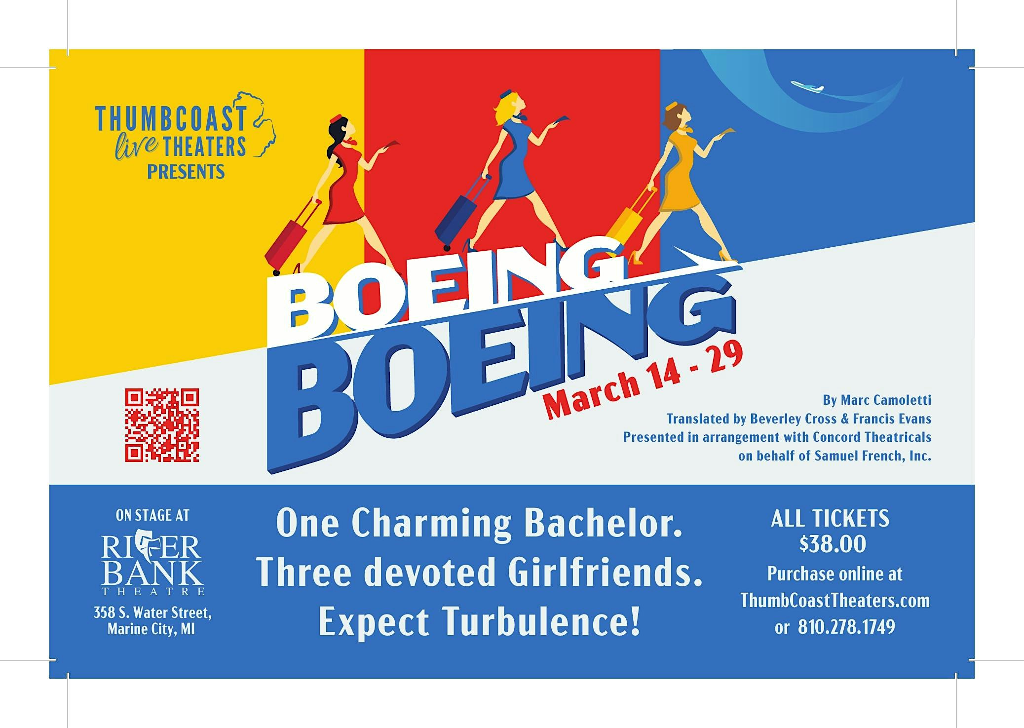 Boeing Boeing at ThumbCoast Theaters (Riverbank Stage) – Marine City, MI