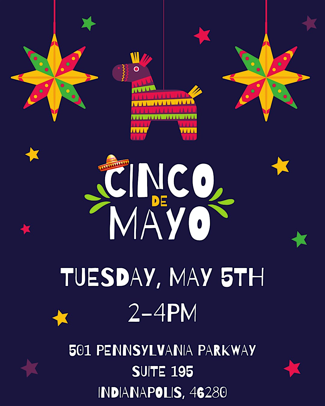 Domi Agency Presents- Cinco de Mayo Celebration (realtors and affiliates) at 501 Pennsylvania Pkwy #195 – Indianapolis, IN