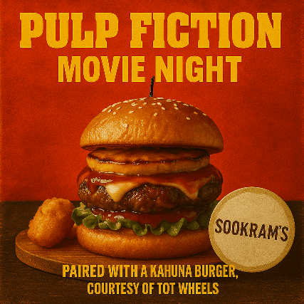 Sookram’s Single Feature Night – Pulp Fiction w/ a Kahuna Burger courtesy of Tot Wheels at The Park Theatre – Winnipeg, Canada