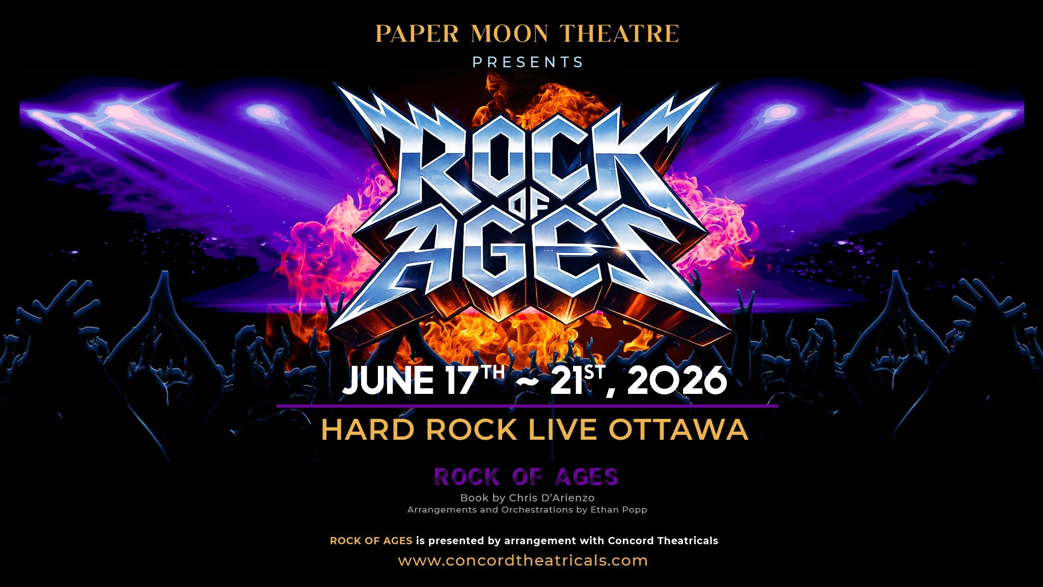 Paper Moon Theater Presents: Rock Of Ages at Hard Rock Hotel and Casino Ottawa – Ottawa, Canada