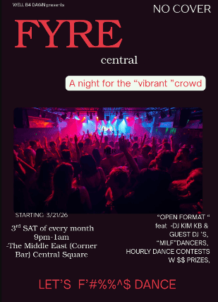 FYRE Central at Middle East – Corner/Bakery – Cambridge, MA