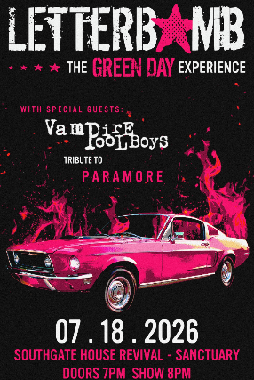 Letterbomb: The Green Day Experience w/Vampire Pool Boys Tribute to Paramore at The Southgate House Revival – Sanctuary – Newport, KY