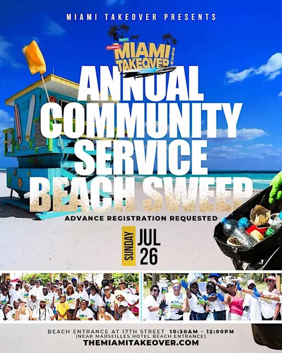 Annual Community Service Beach Sweep - 18th Annual Miami Takeover Weekend - Miami, FL