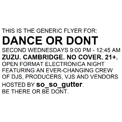 DANCE OR DON’T at Middle East – Zuzu – Cambridge, MA