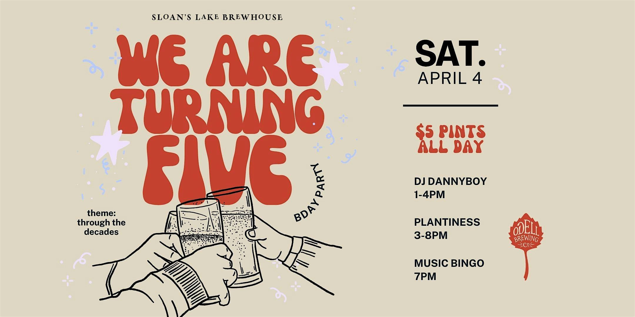 SLOANS TURNS 5 at Odell Brewing Sloan’s Lake Brewhouse & Pizzeria, Perry Street, Denver, CO, USA – Denver, CO