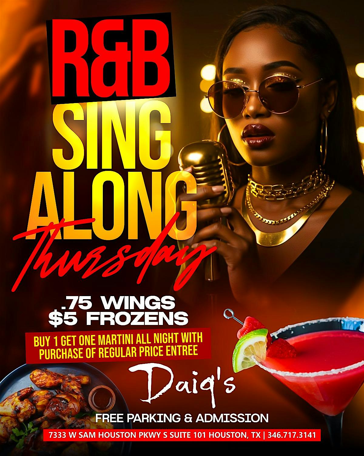 R&B SING ALONG THURSDAY at Daiq’s – Houston, TX