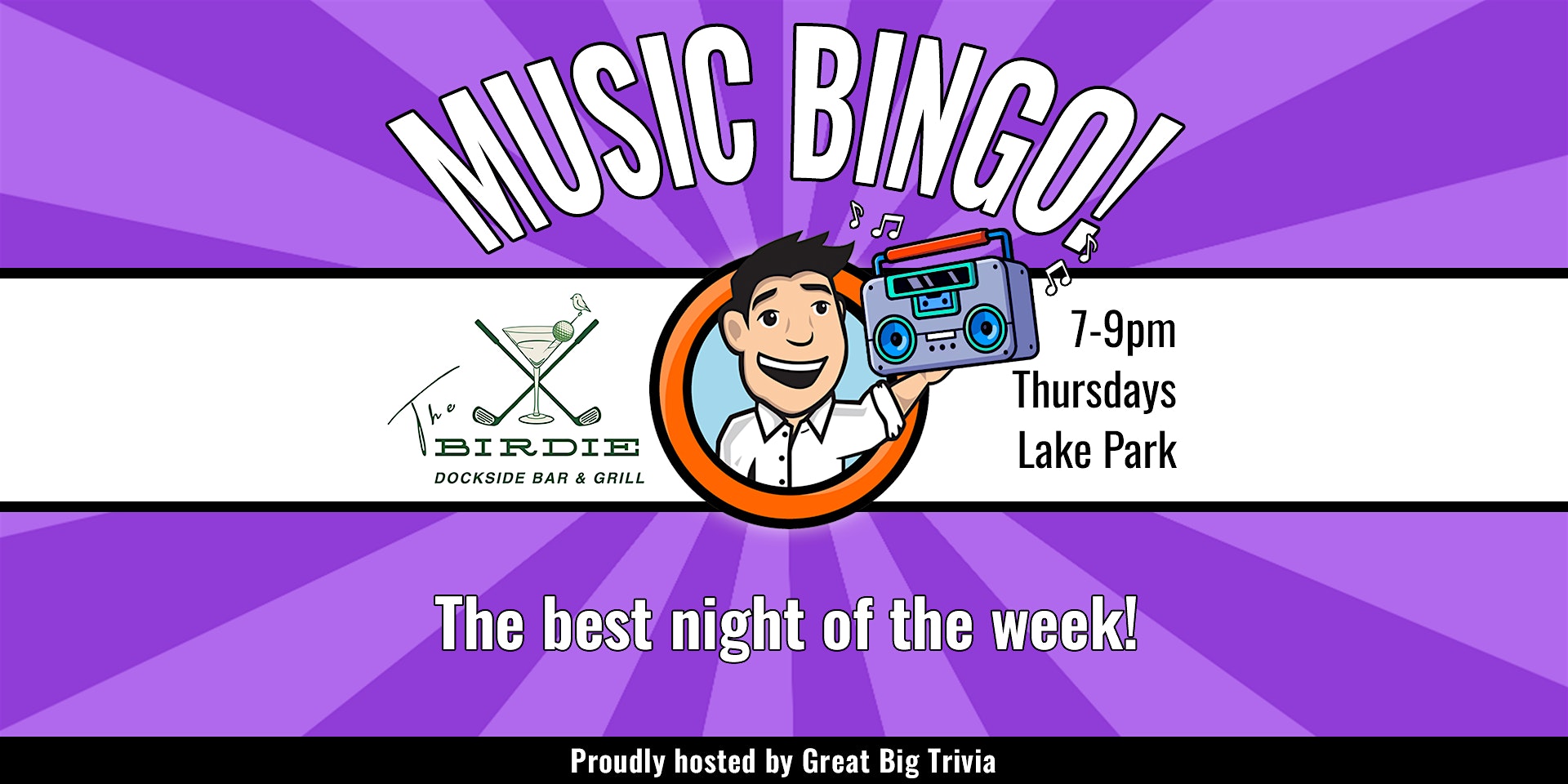 Play Music Bingo with Prizes at The Birdie by David Burke at The BIRDIE Dockside Bar & Grill – Lake Park, FL