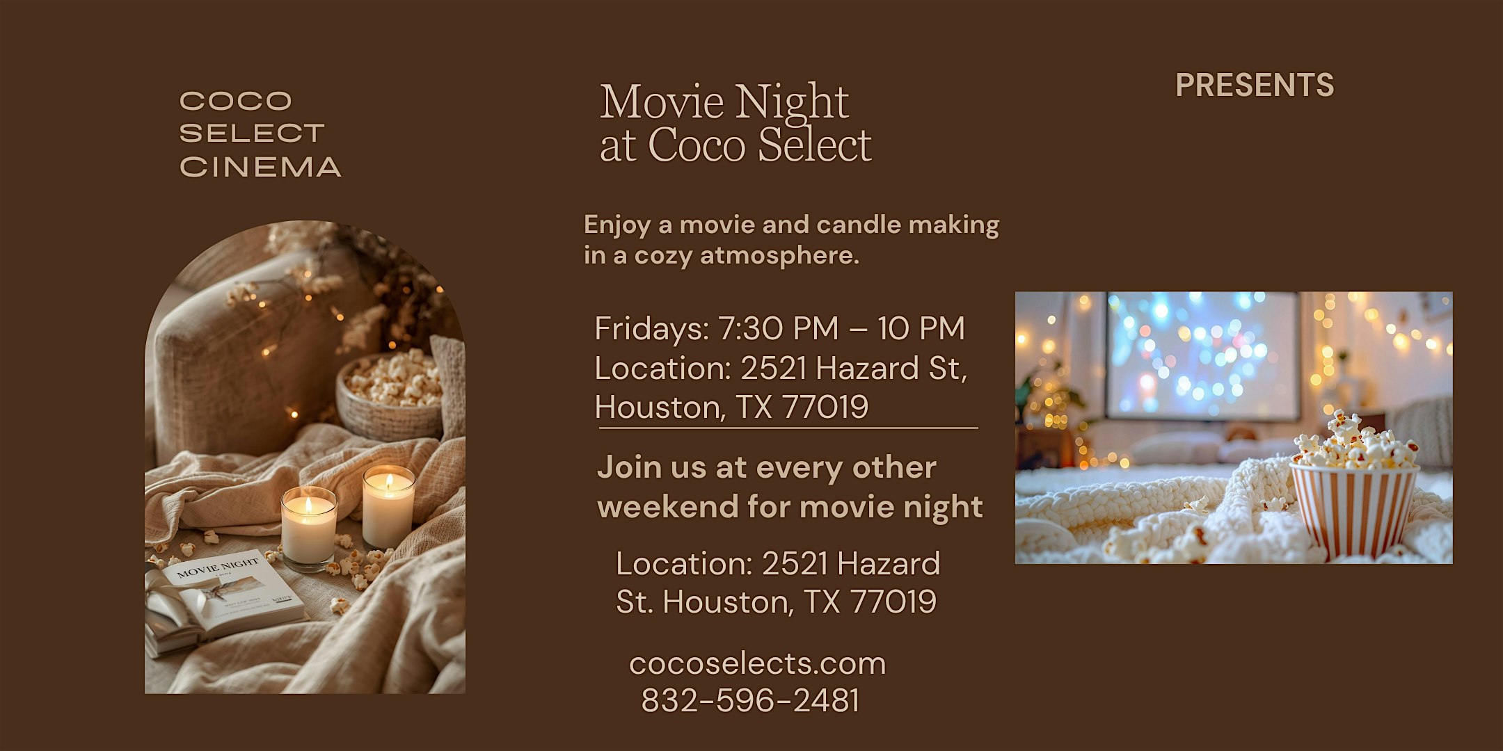 Movie Night + Candle Making at Coco Select at Coco Select – Houston, TX
