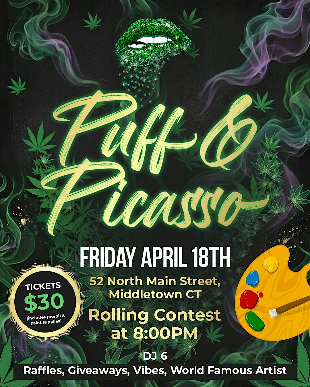 Puff & Picasso Paint Night (Celebration of the Plant) at 52 N Main St – Middletown, CT