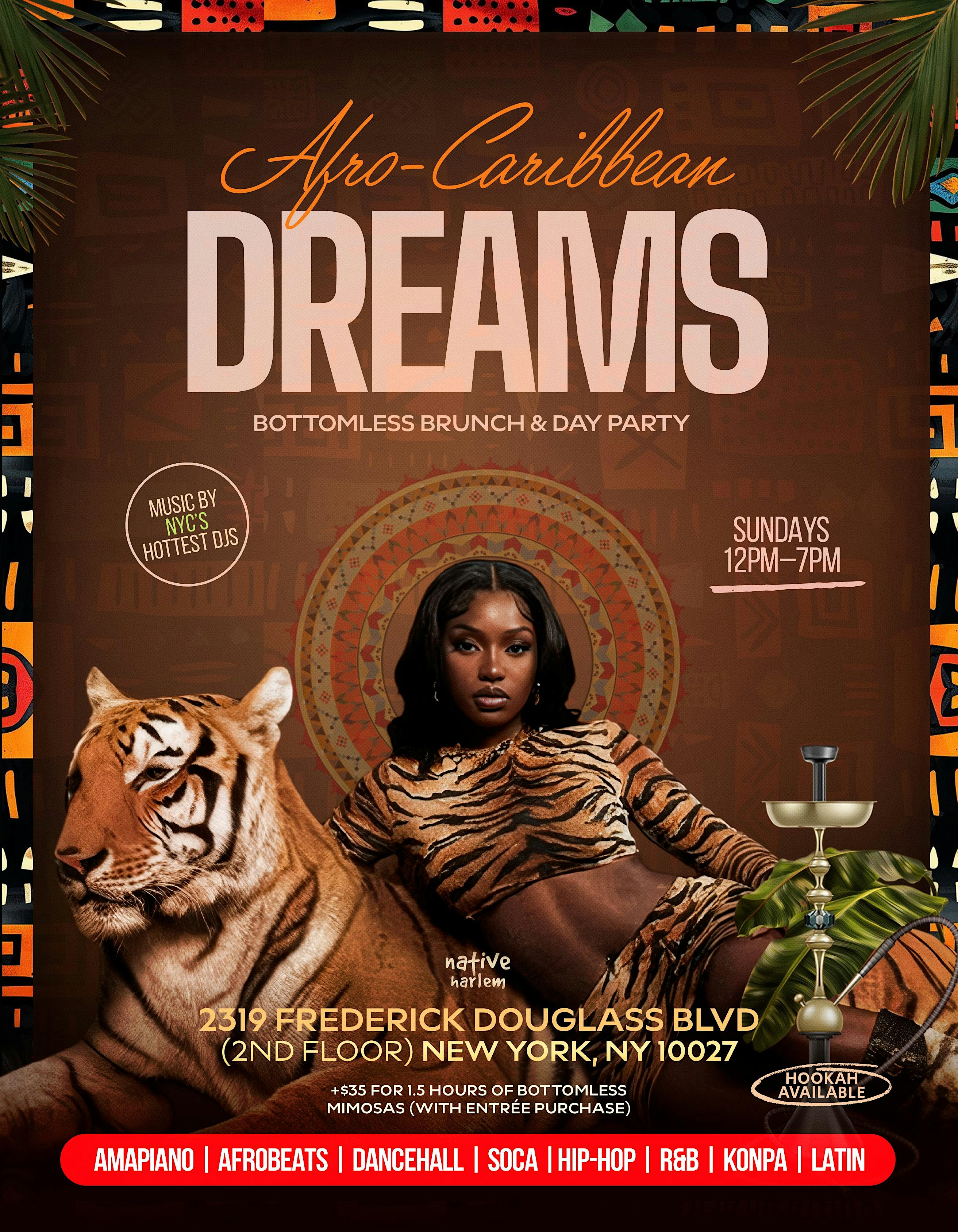 Afro-Caribbean Dreams: Bottomless Brunch & Day Party at Native Harlem – New York, NY