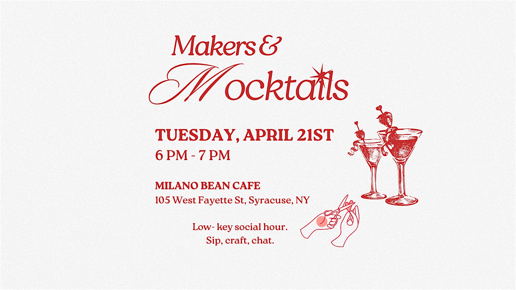 Makers and Mocktails at Milano Bean Cafe SYR – Syracuse, NY