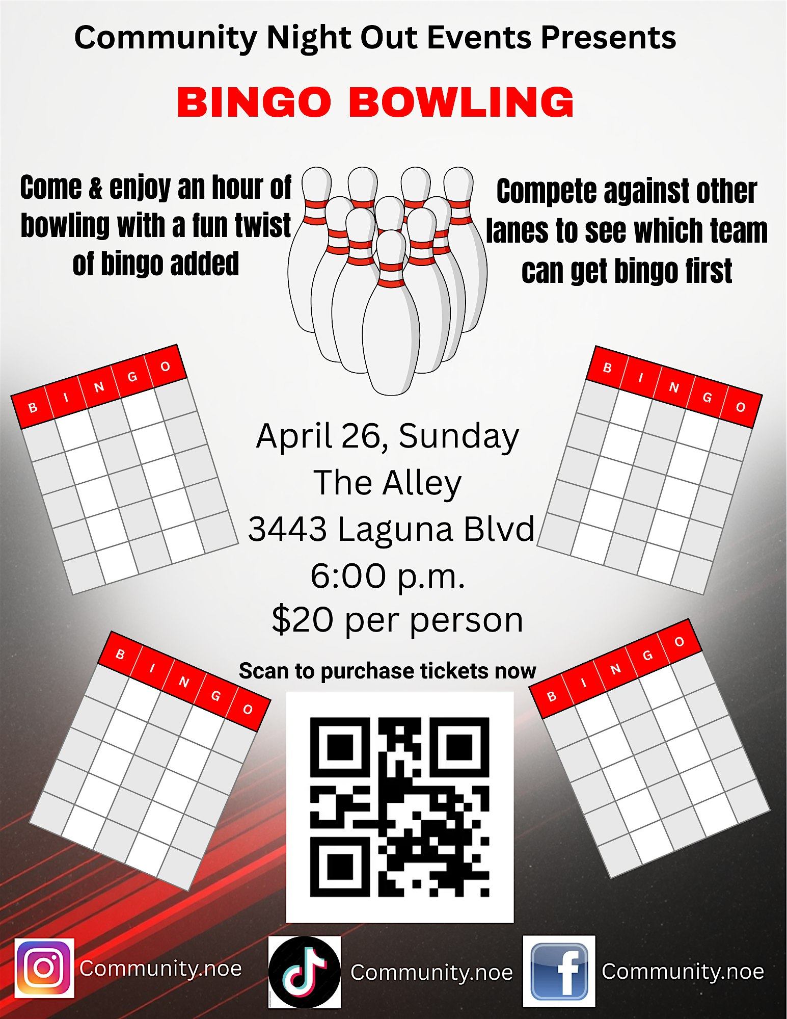 Bingo Bowling at The Alley – Elk Grove, CA