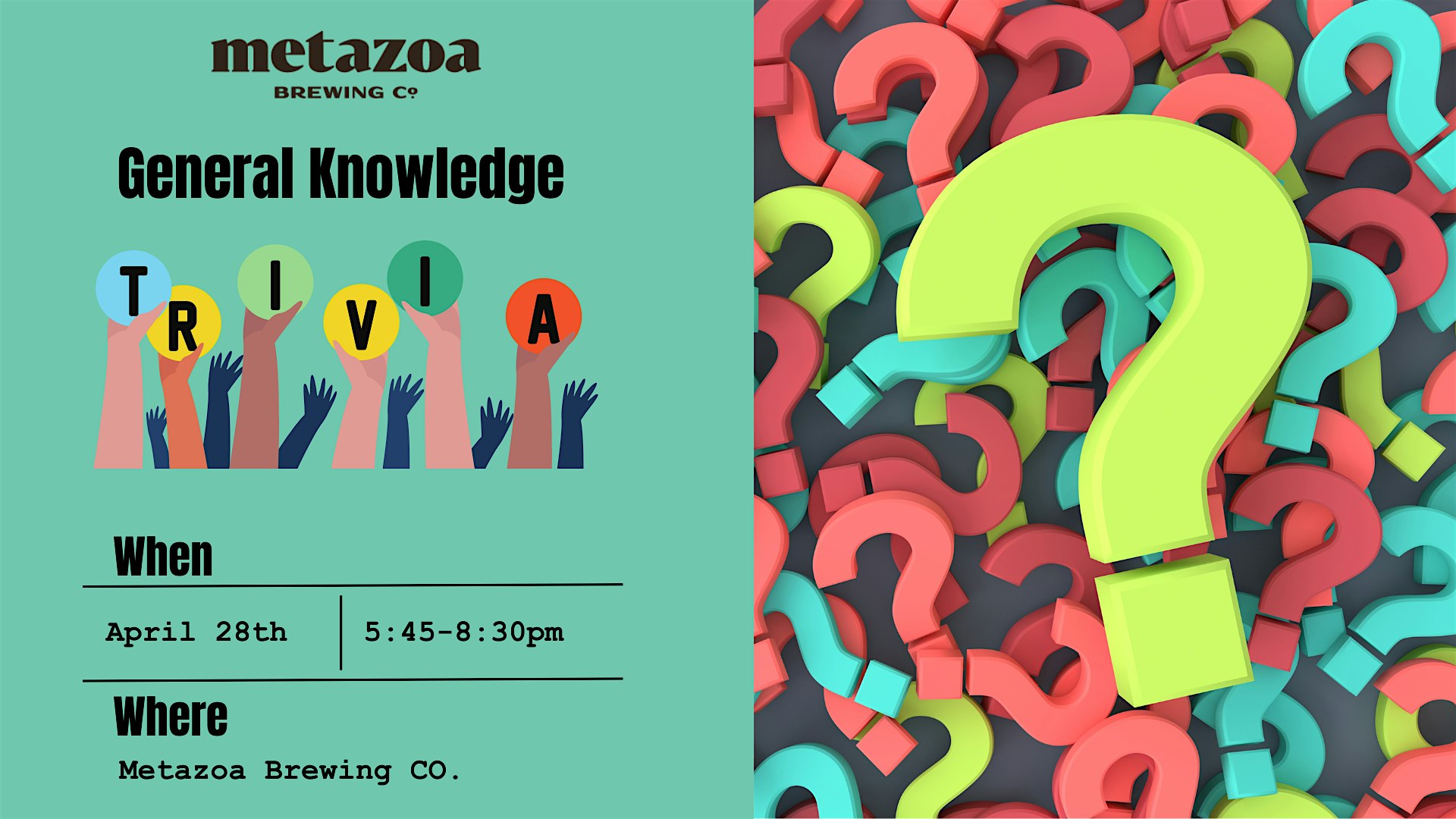 General Knowledge Trivia at Metazoa Brewing Company – Indianapolis, IN