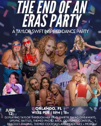 The End of an Eras Party: A Taylor Swift Inspired Dance Night in Orlando at Will’s Pub – Orlando, FL
