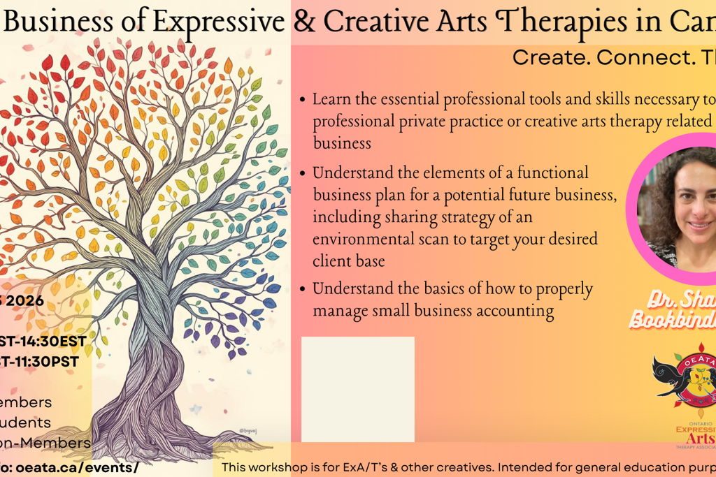 The Business of Creative Arts Therapy in Canada; Create. Connect. Thrive. at – Toronto, Canada
