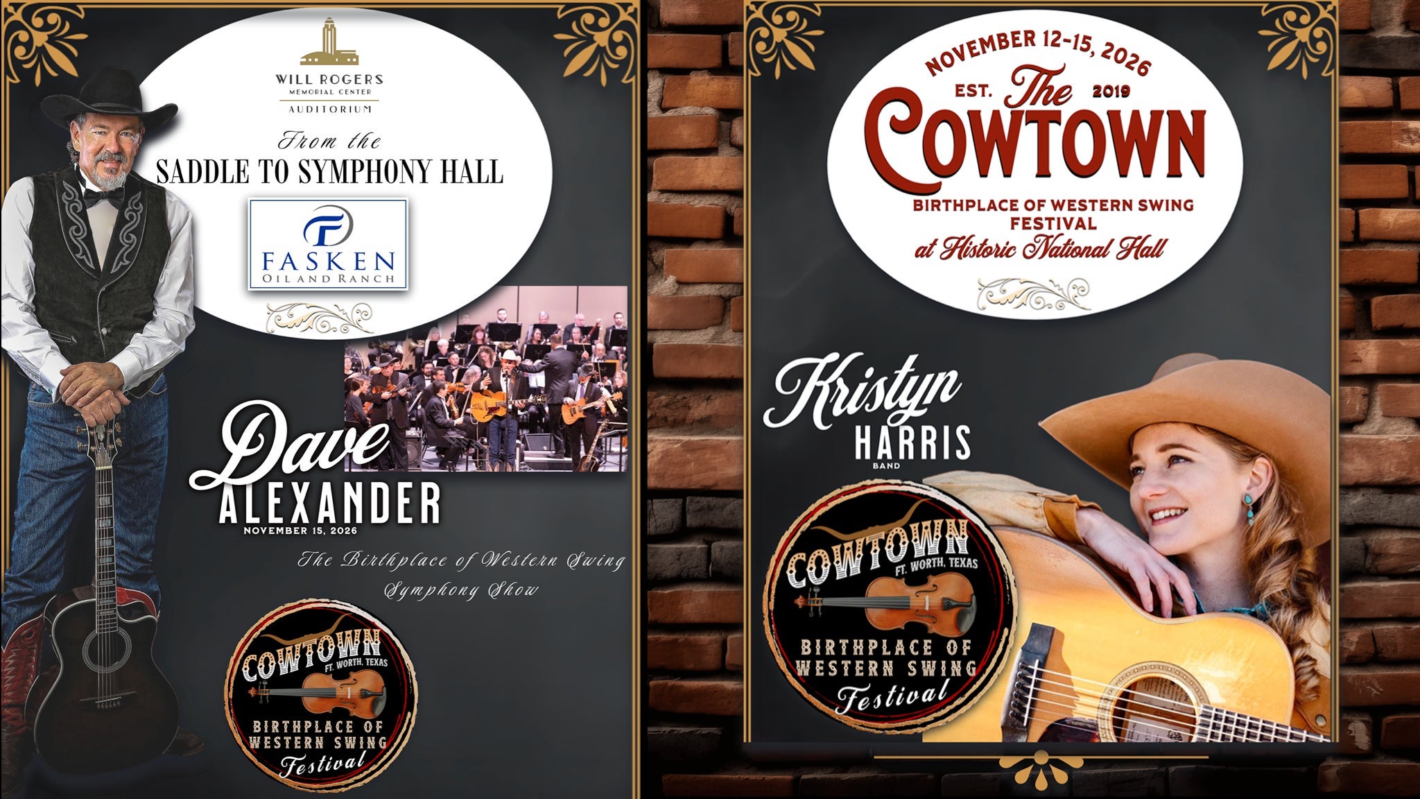 From The Saddle To Symphony Hall – Cowtown Birthplace Of Western Swing at Will Rogers Auditorium – Fort Worth, TX