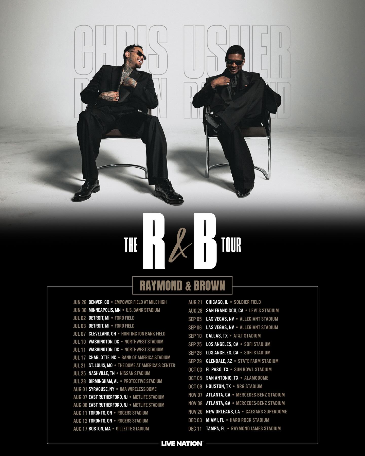 The R&B Tour - Starring Usher Raymond & Chris Brown Tickets, Concerts, Tour Dates & Locations.